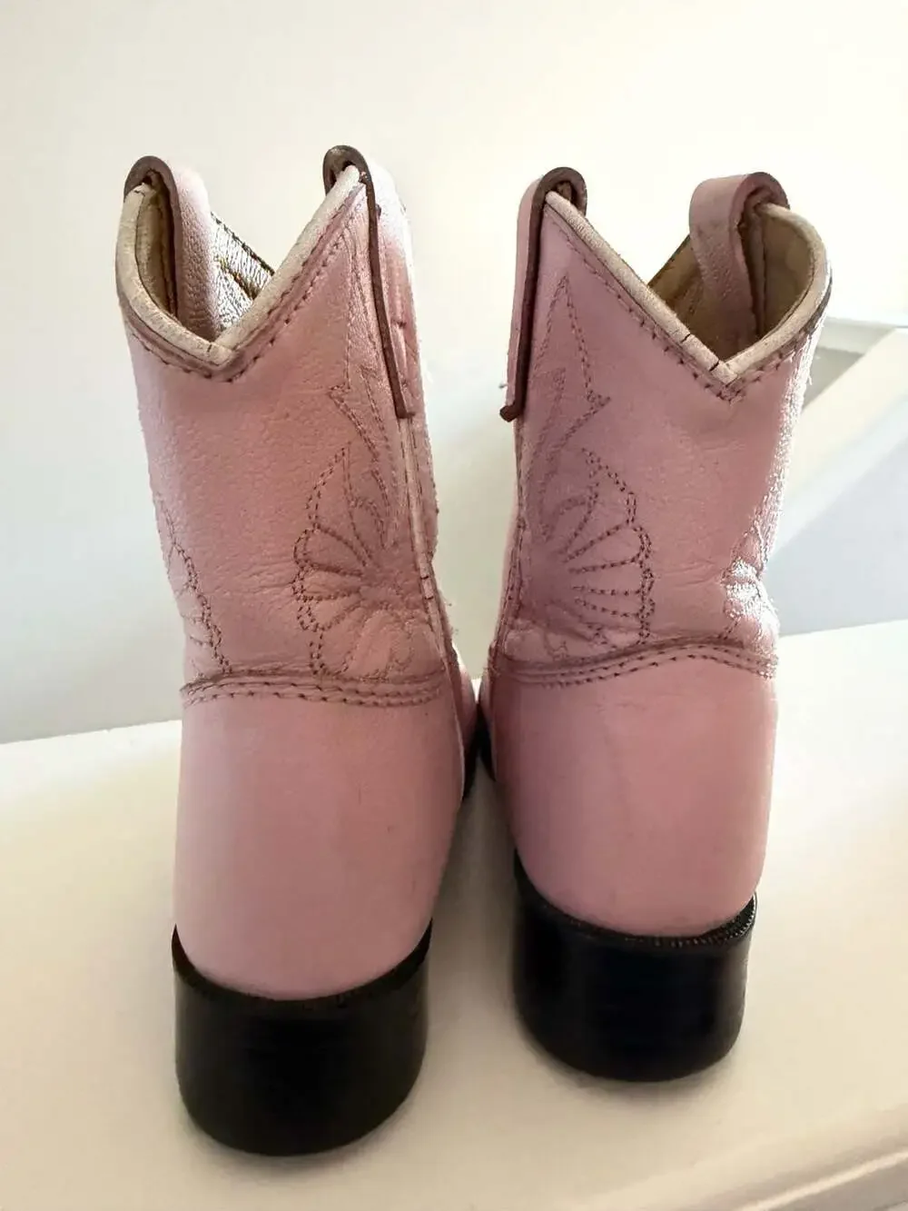 Masterson Boot Co. Pink Embroidered Leather Cowgirl Boots - Toddler Size 6